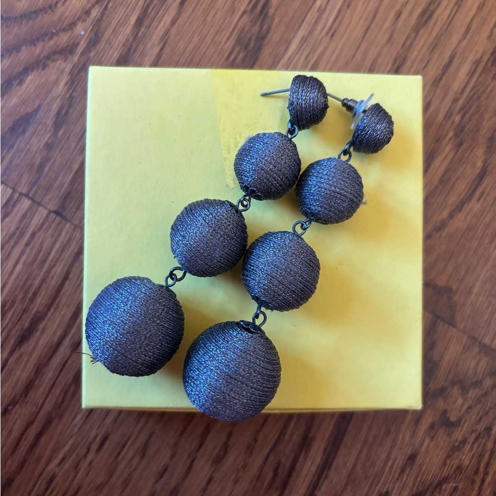 Elegant Gray Ball Drop Earrings